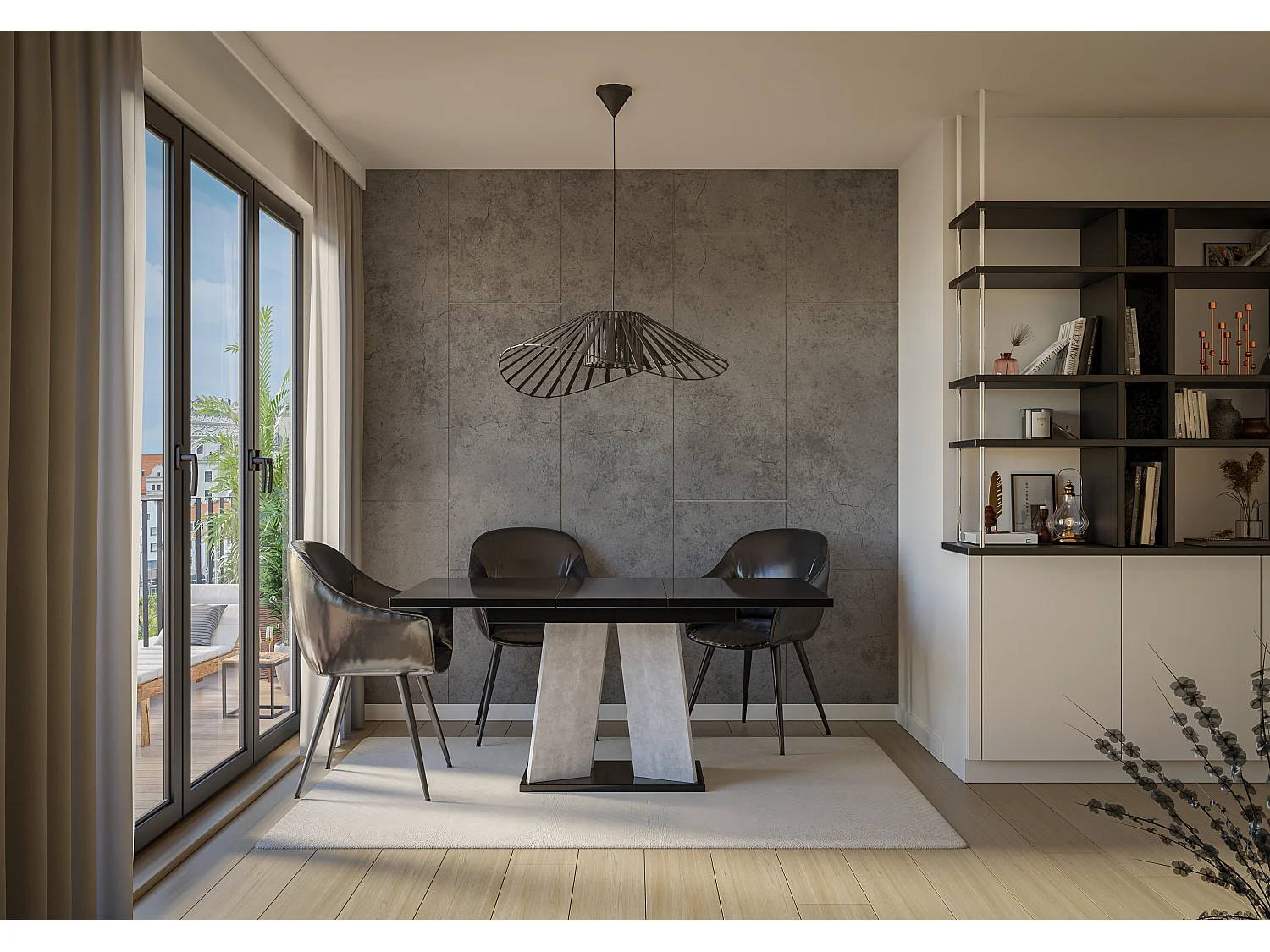 Muro stół czarny połysk beton