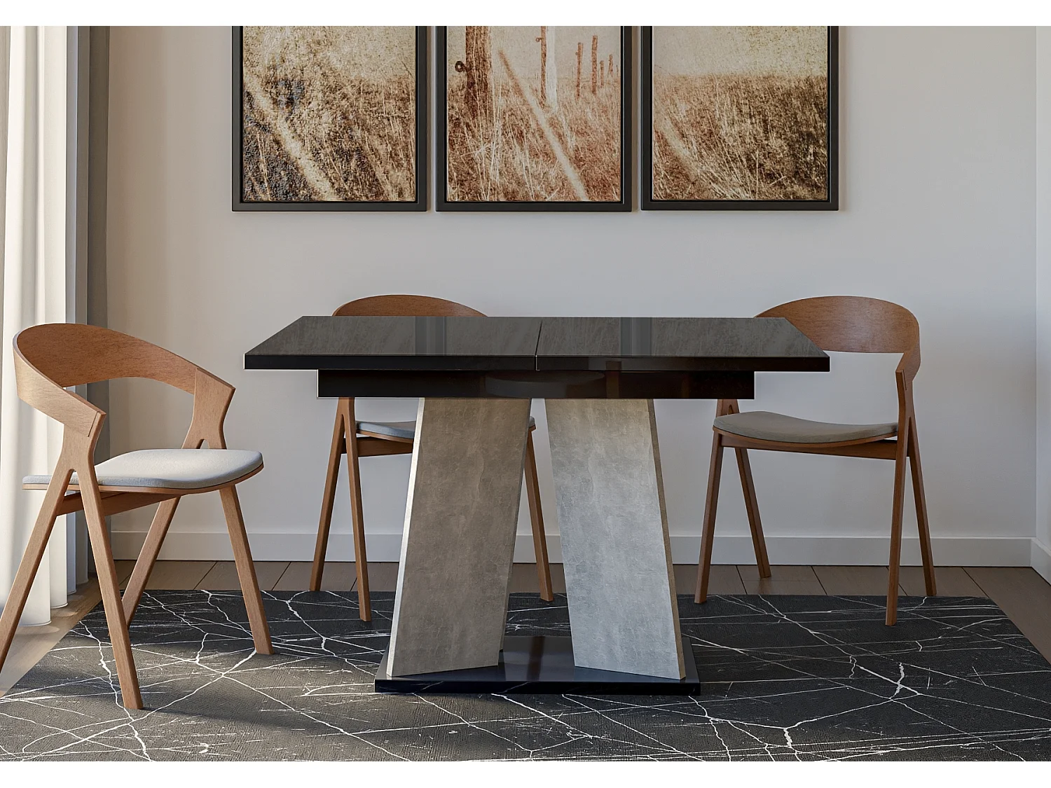 Muro stół czarny połysk beton