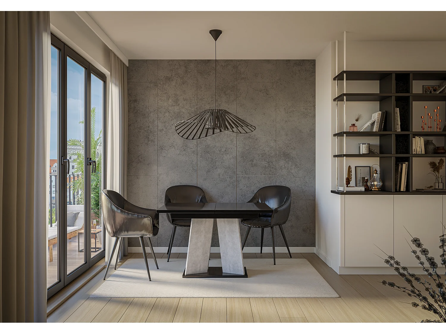 Muro stół czarny połysk beton