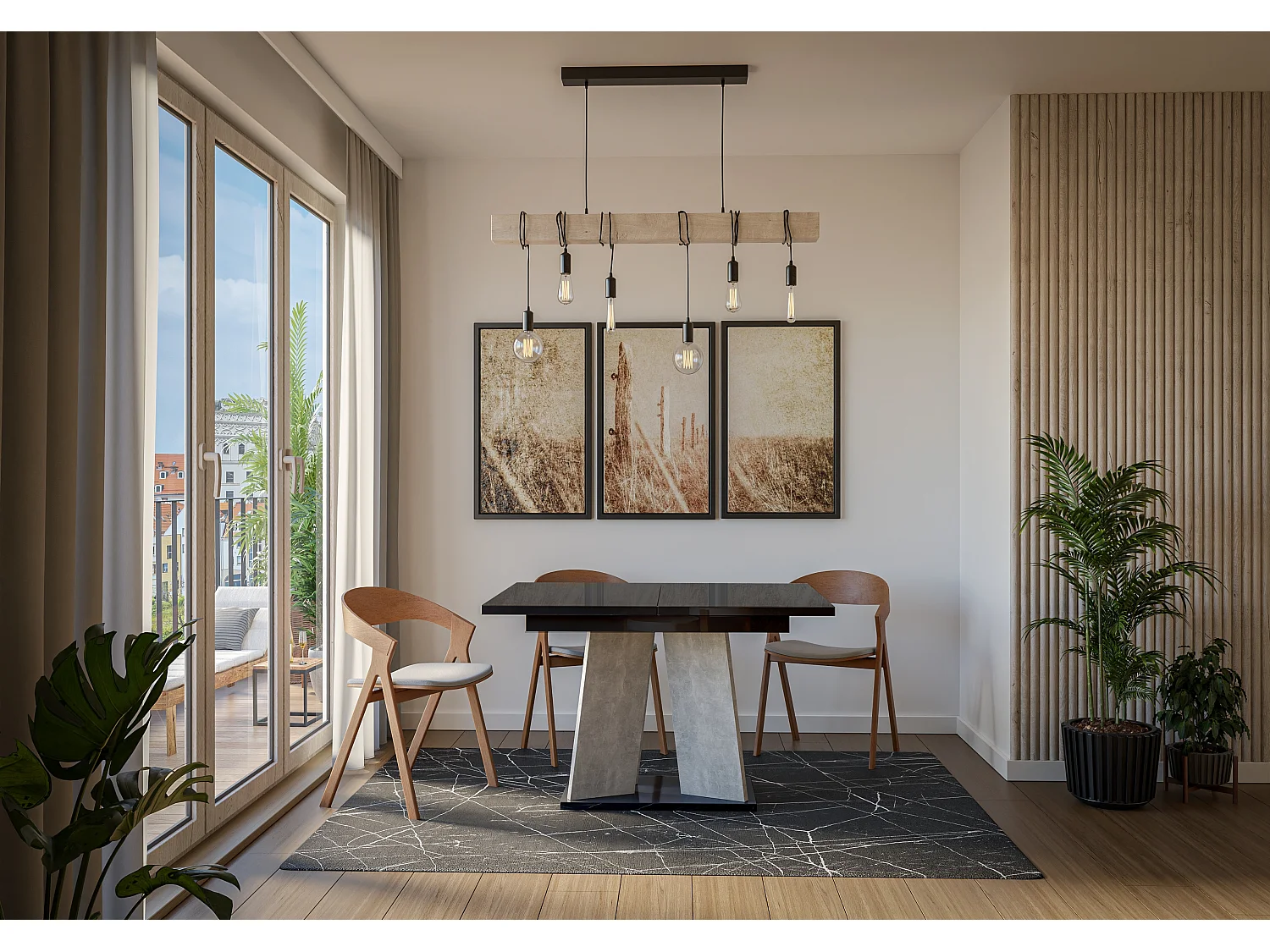 Muro stół czarny połysk beton