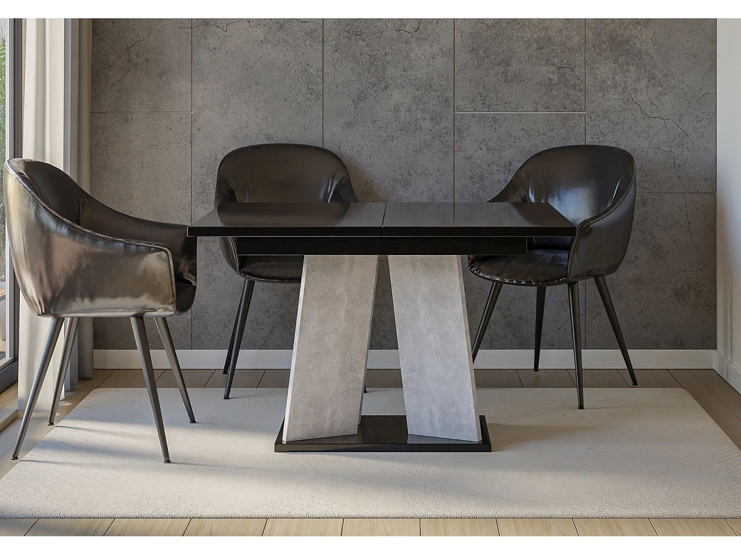 Muro stół czarny połysk beton