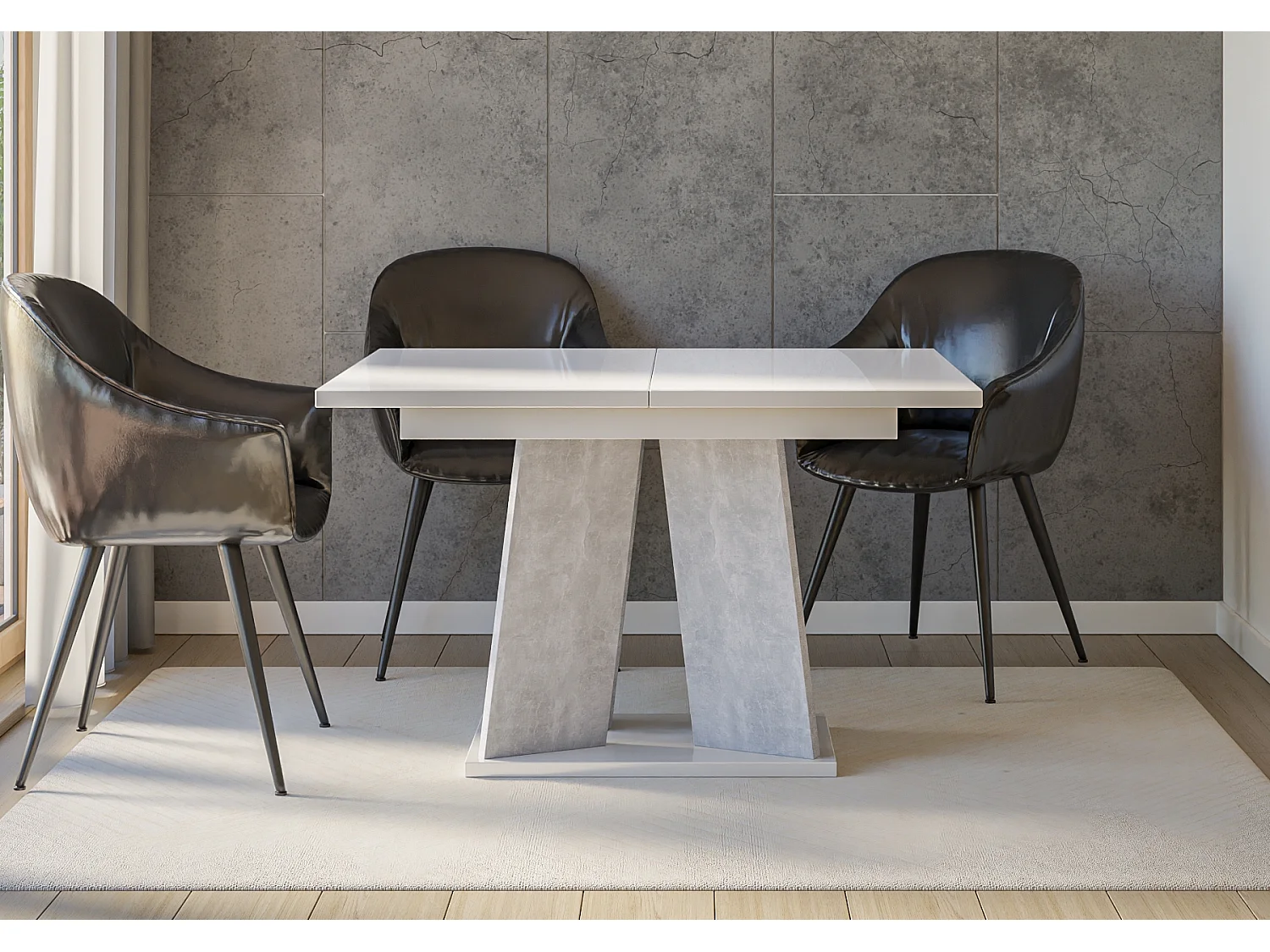 Muro stół biały połysk beton