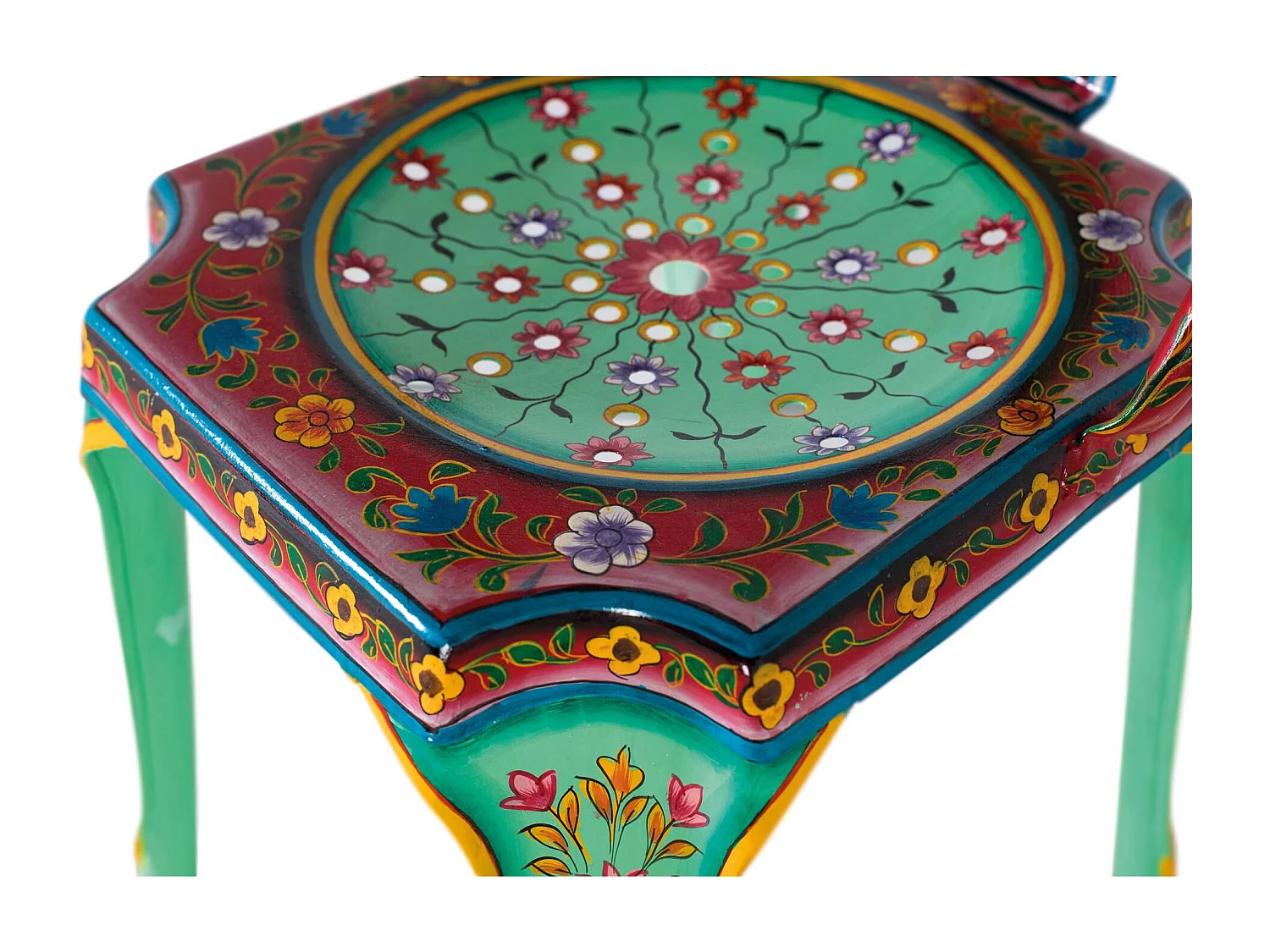 Lot de 2 chaises multicolores en métal peint à la main