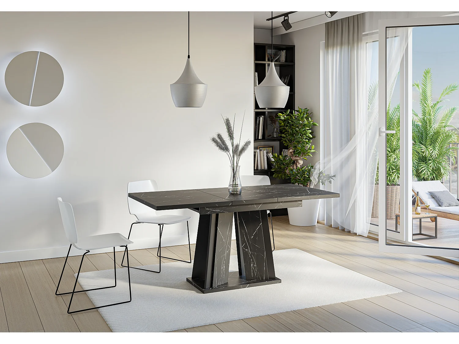 Dora stół czarny marmur czarny