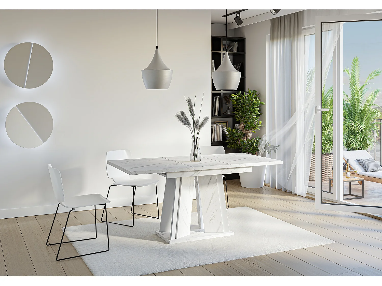 Dora stół biały marmur biały