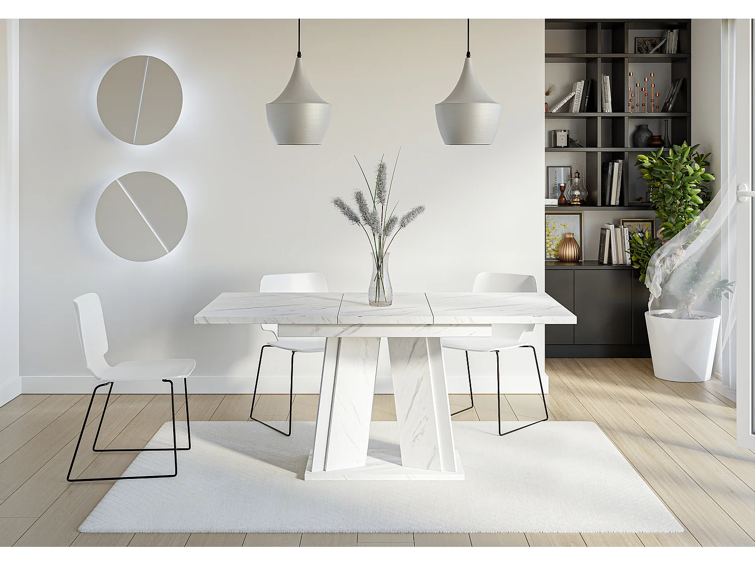 Dora stół biały marmur biały