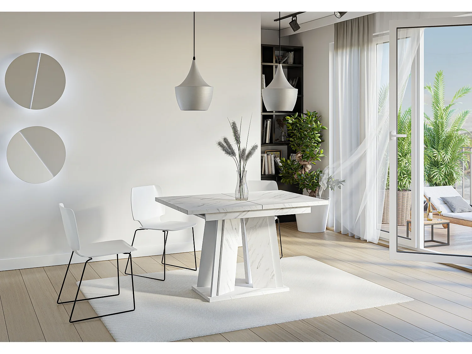 Dora stół biały marmur biały