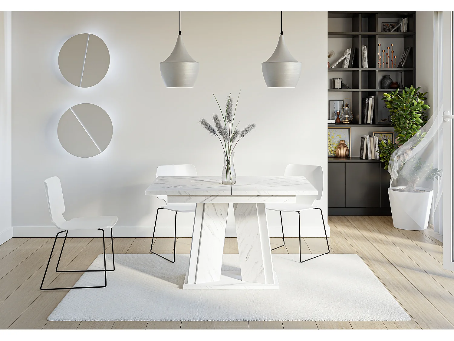 Dora stół biały marmur biały