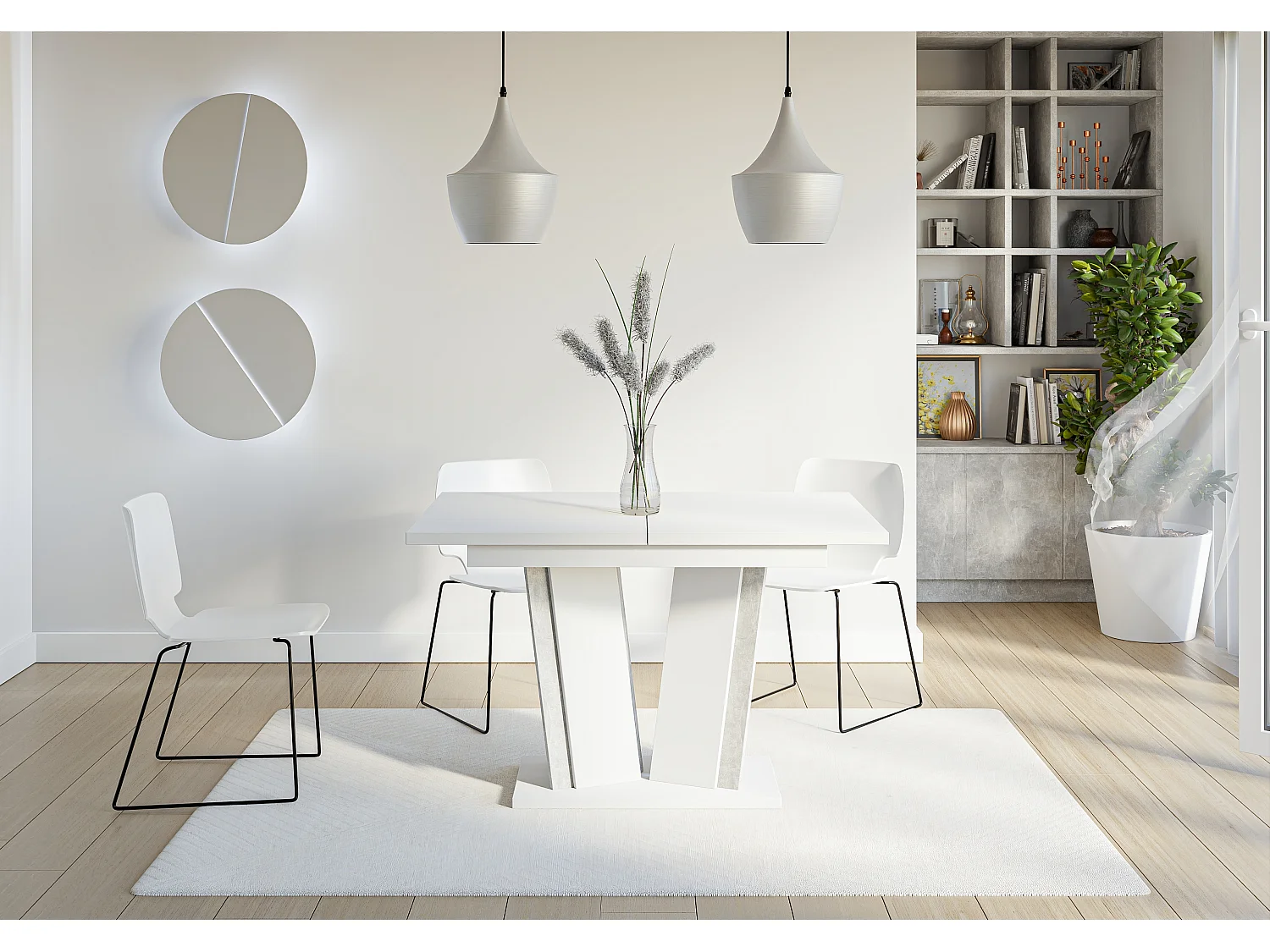 Dora 2 stół czarny połysk beton