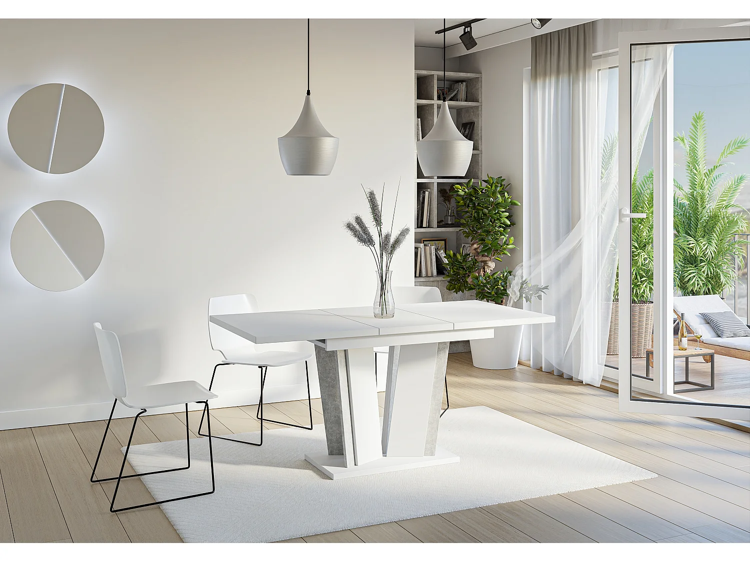 Dora 2 stół czarny połysk beton