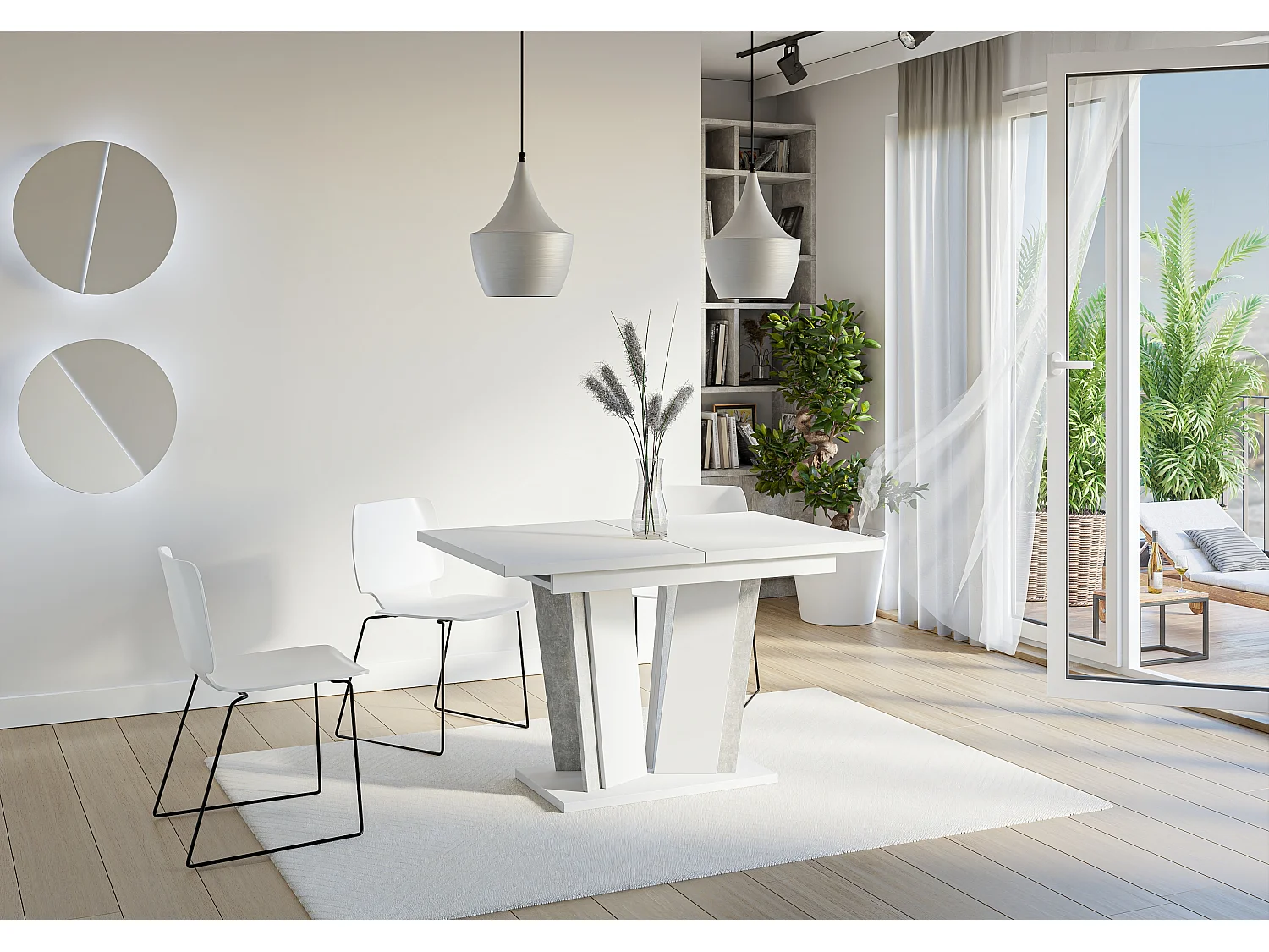 Dora 2 stół czarny połysk beton