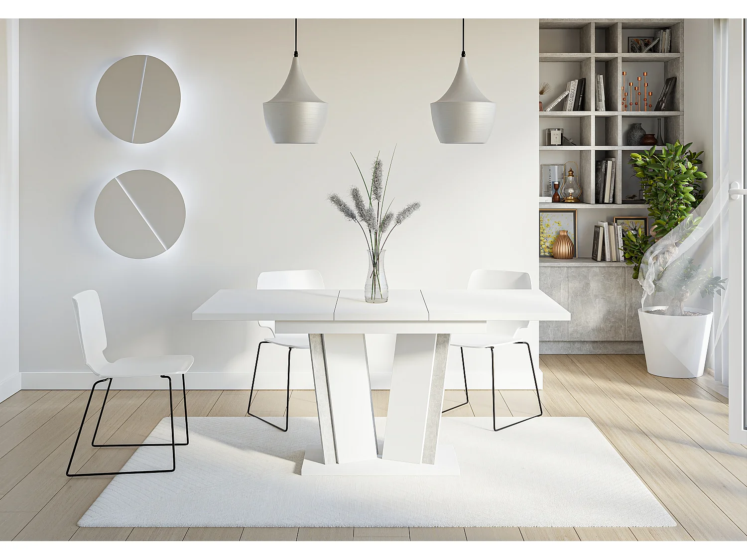 Dora 2 stół czarny połysk beton