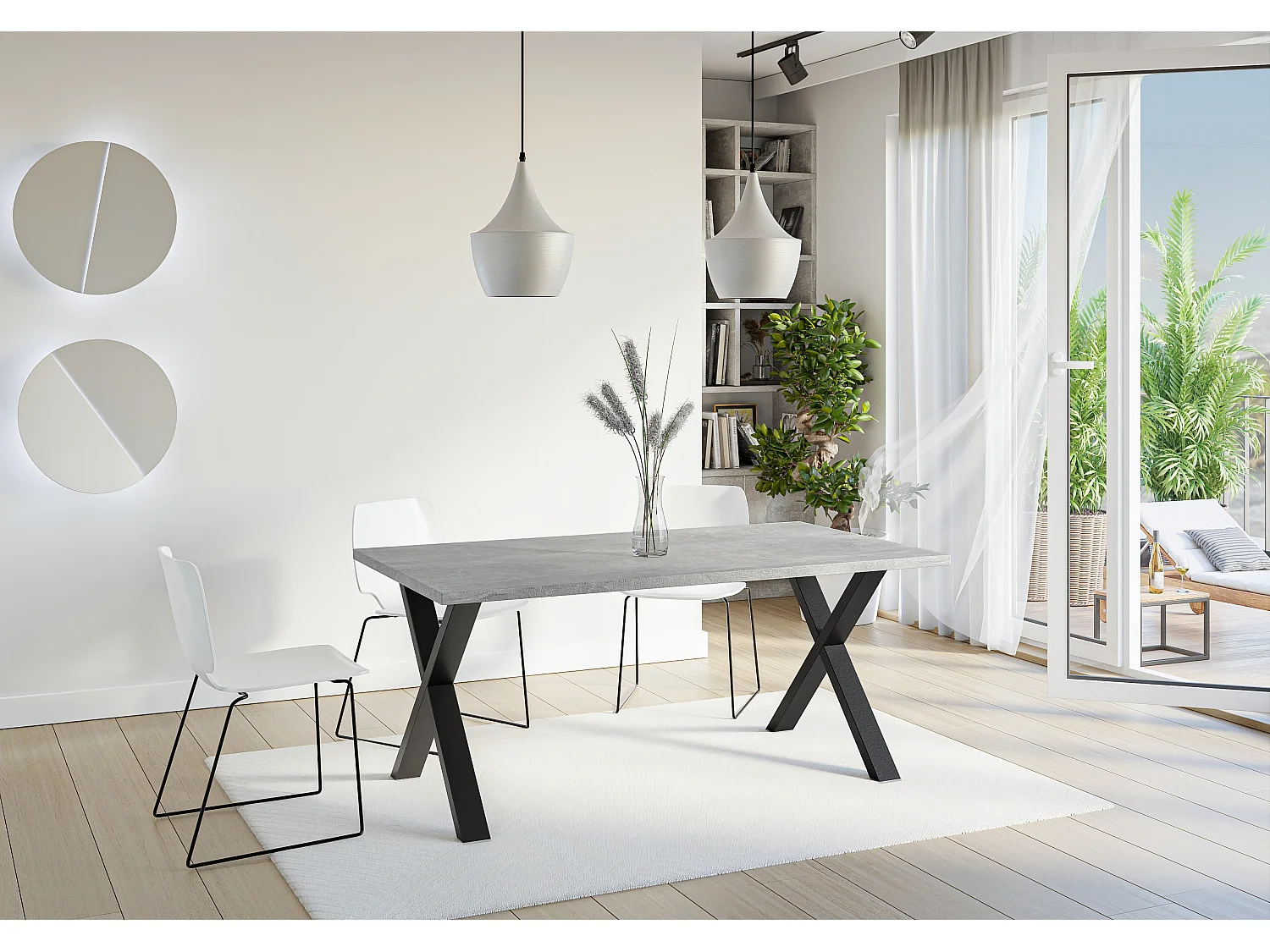 Brooky stół beton, noga X