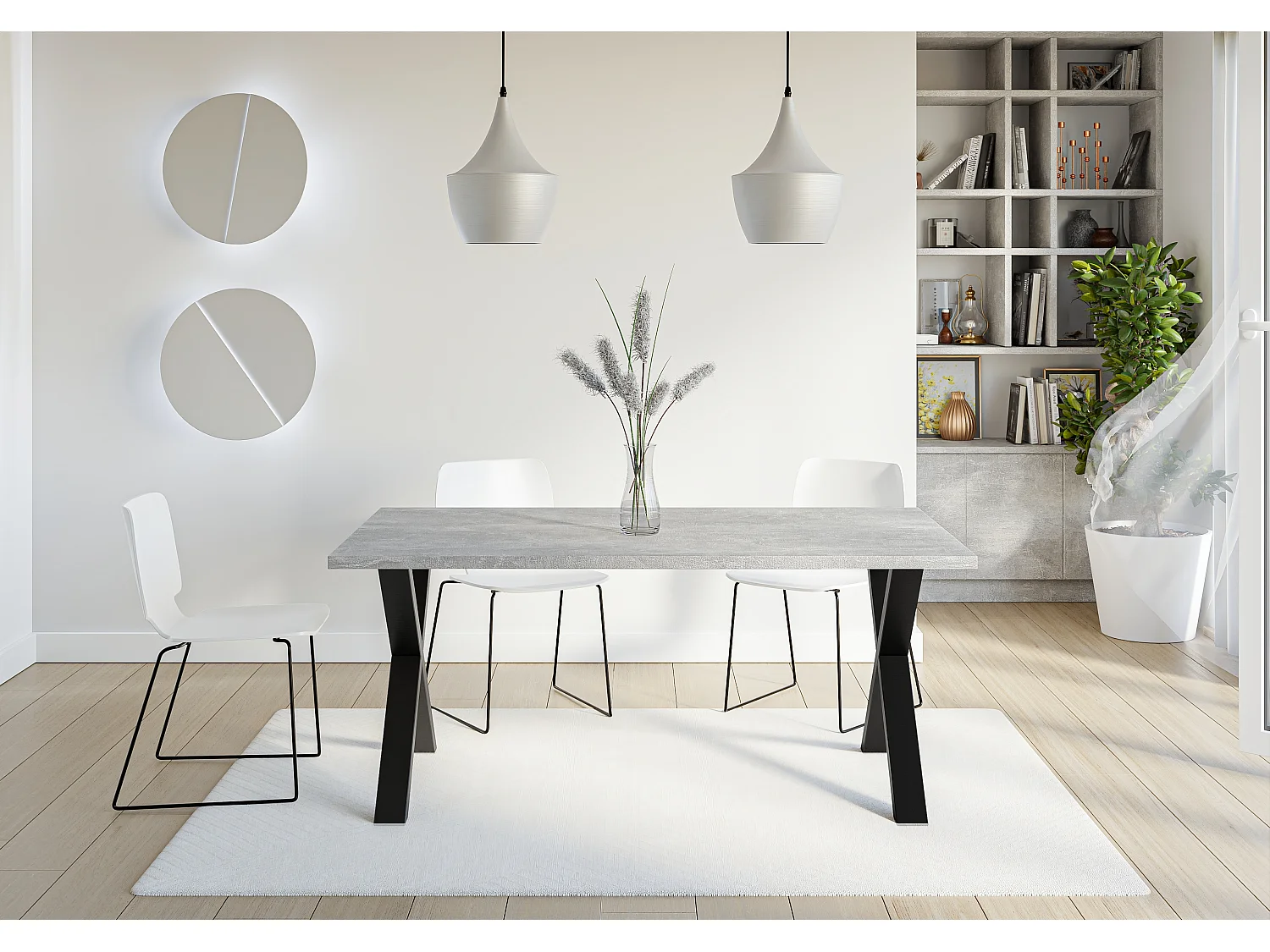 Brooky stół beton, noga X