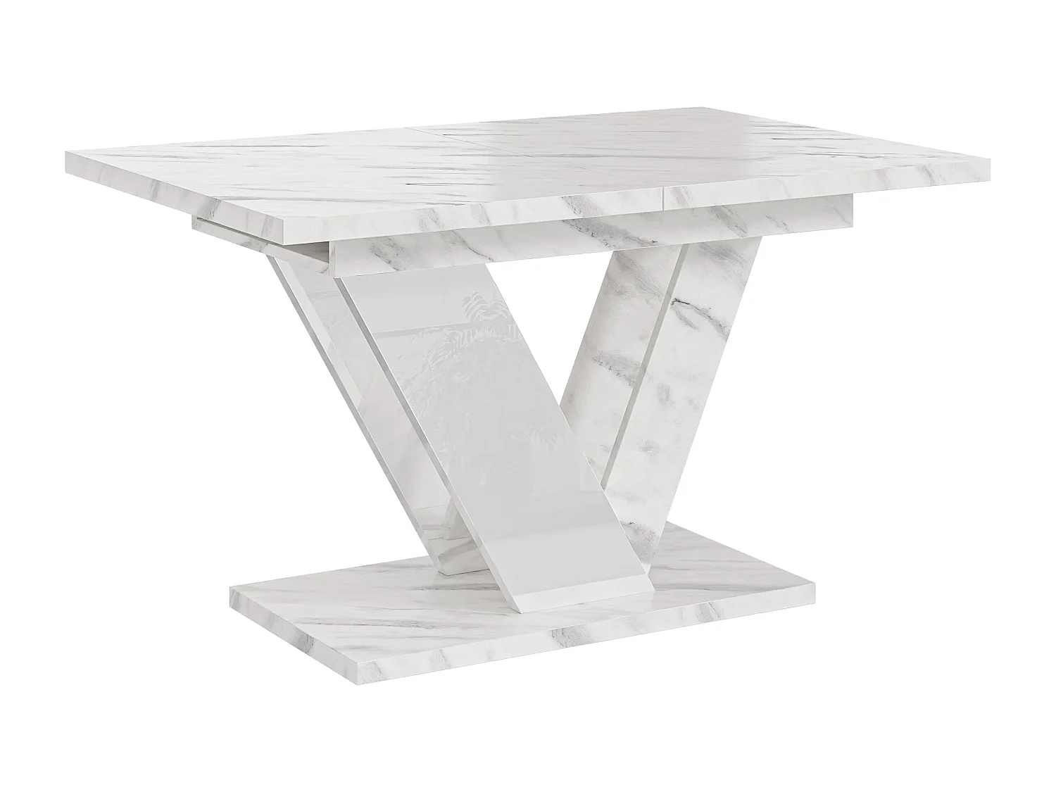 Dubaj stół biały marmur biały połysk