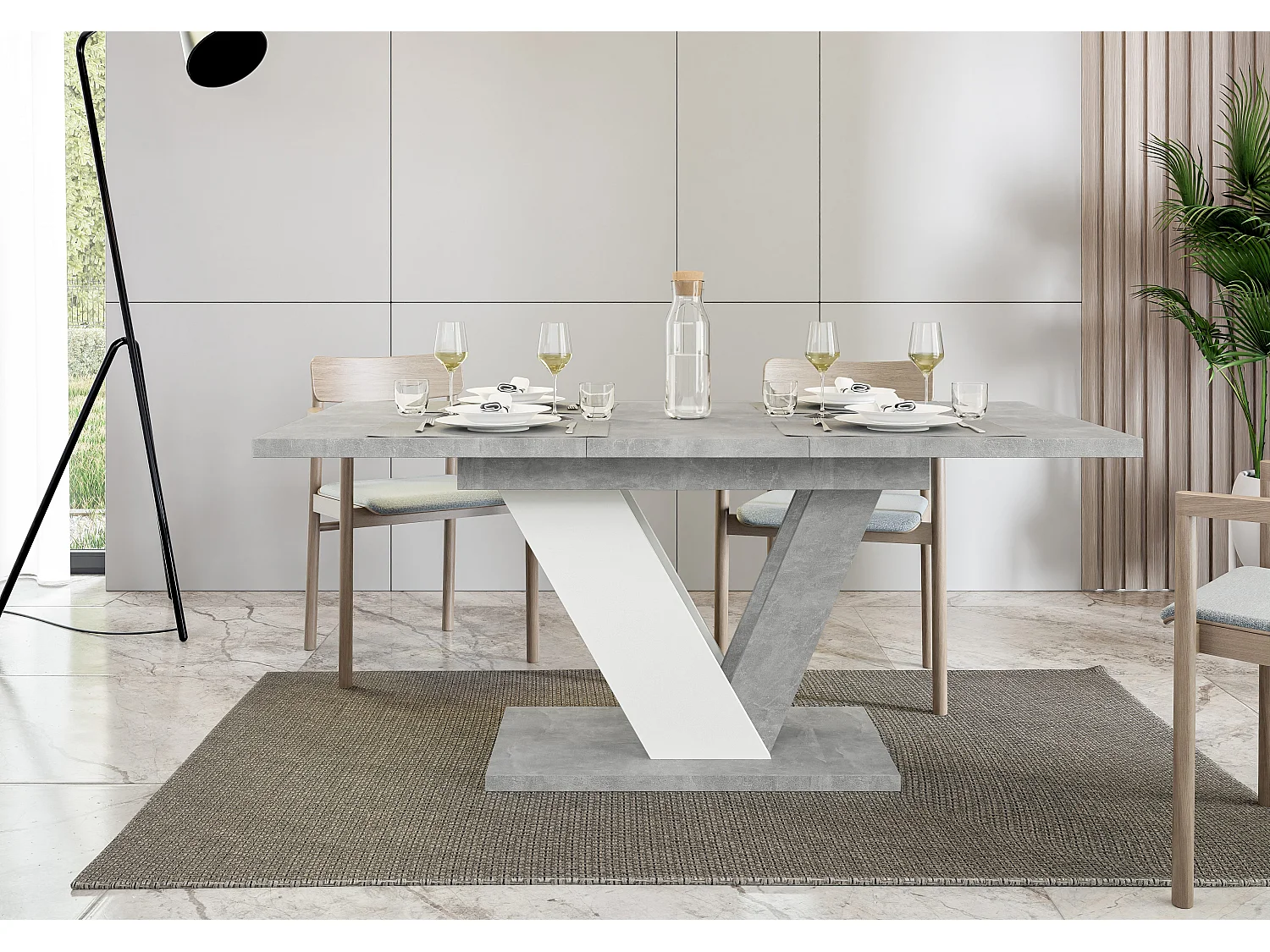 Dubaj stół beton biały