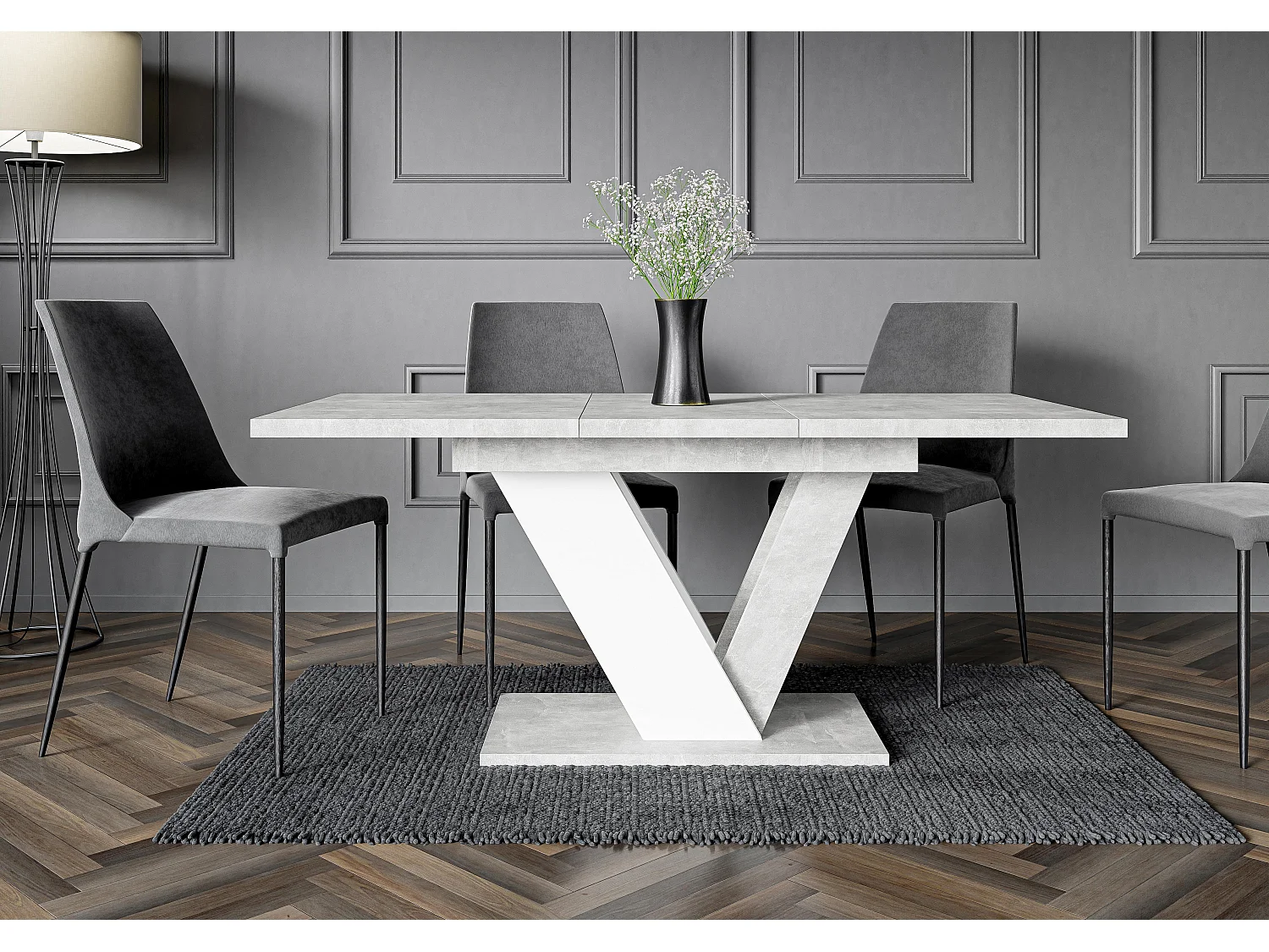 Dubaj stół beton biały