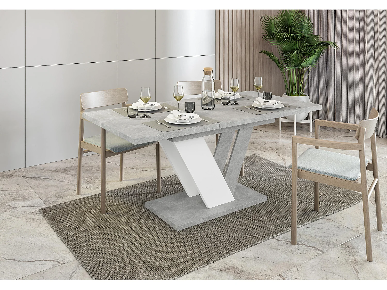 Dubaj stół beton biały