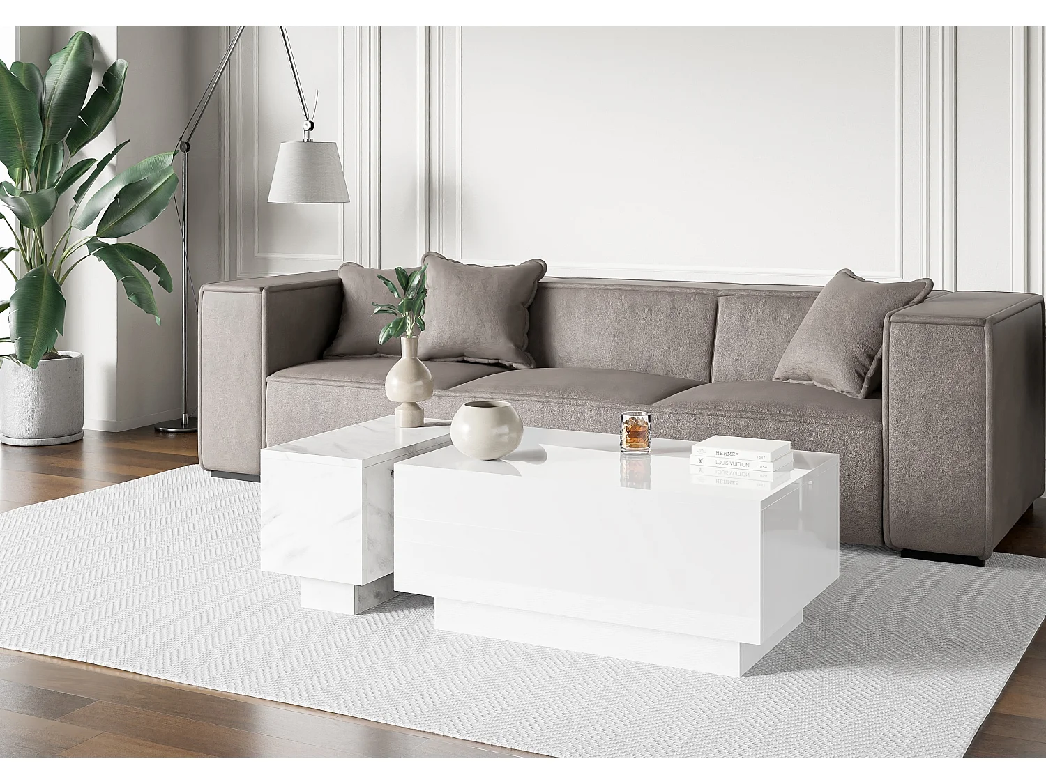 Moon 90 ława biały połysk