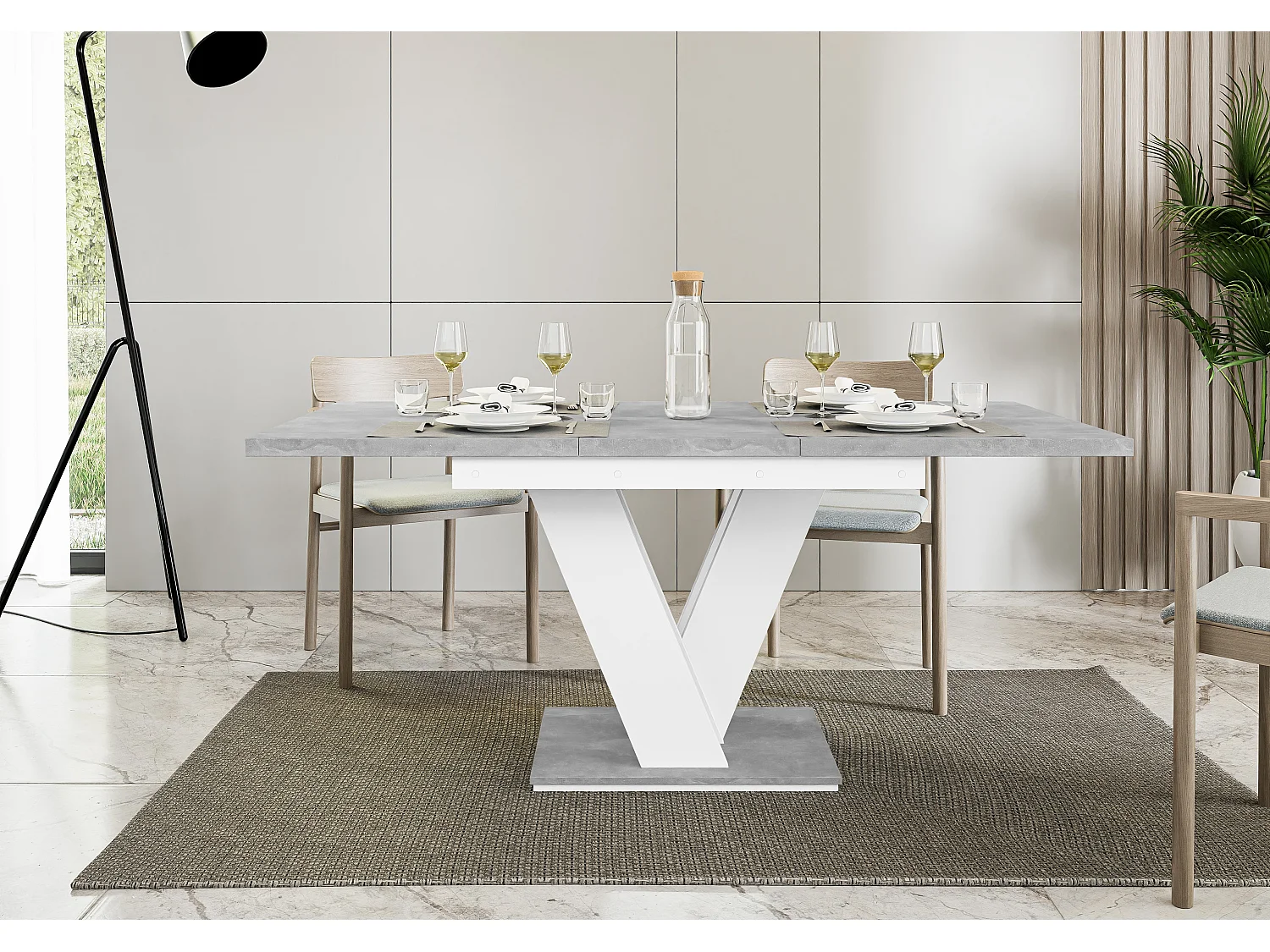 Malvi stół biały mat beton