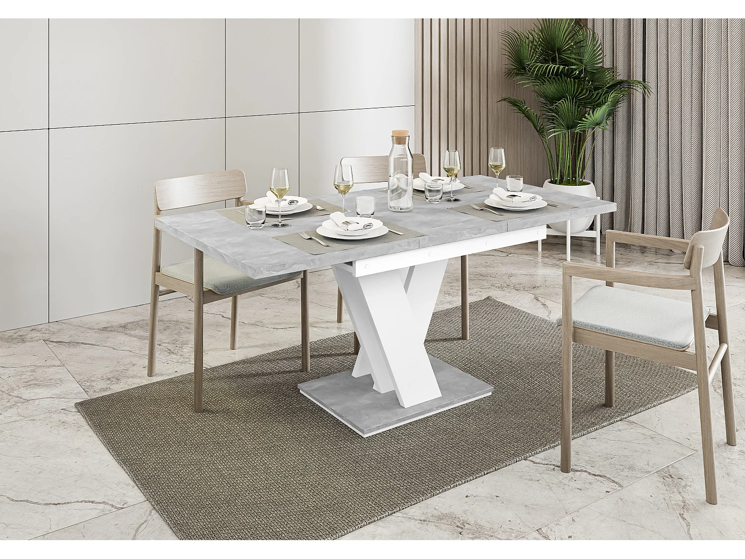 Malvi stół biały mat beton