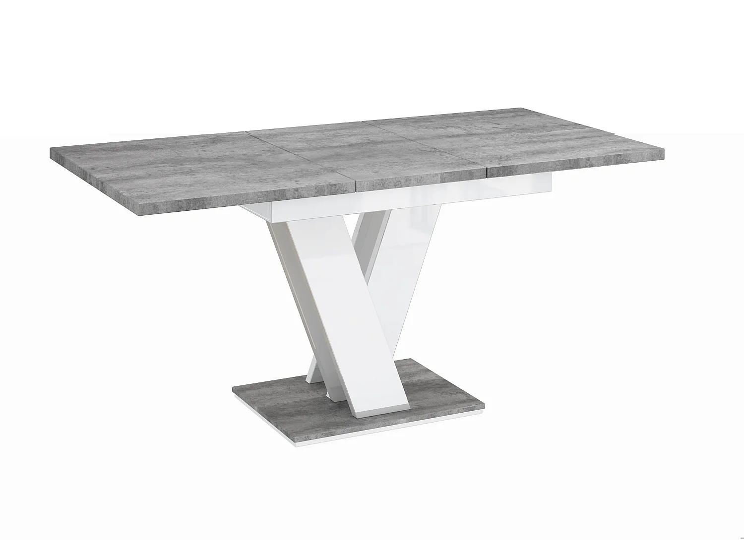 Malvi stół beton biały połysk