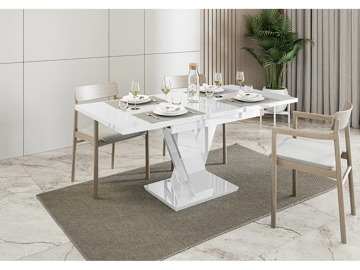 Malvi stół biały połysk