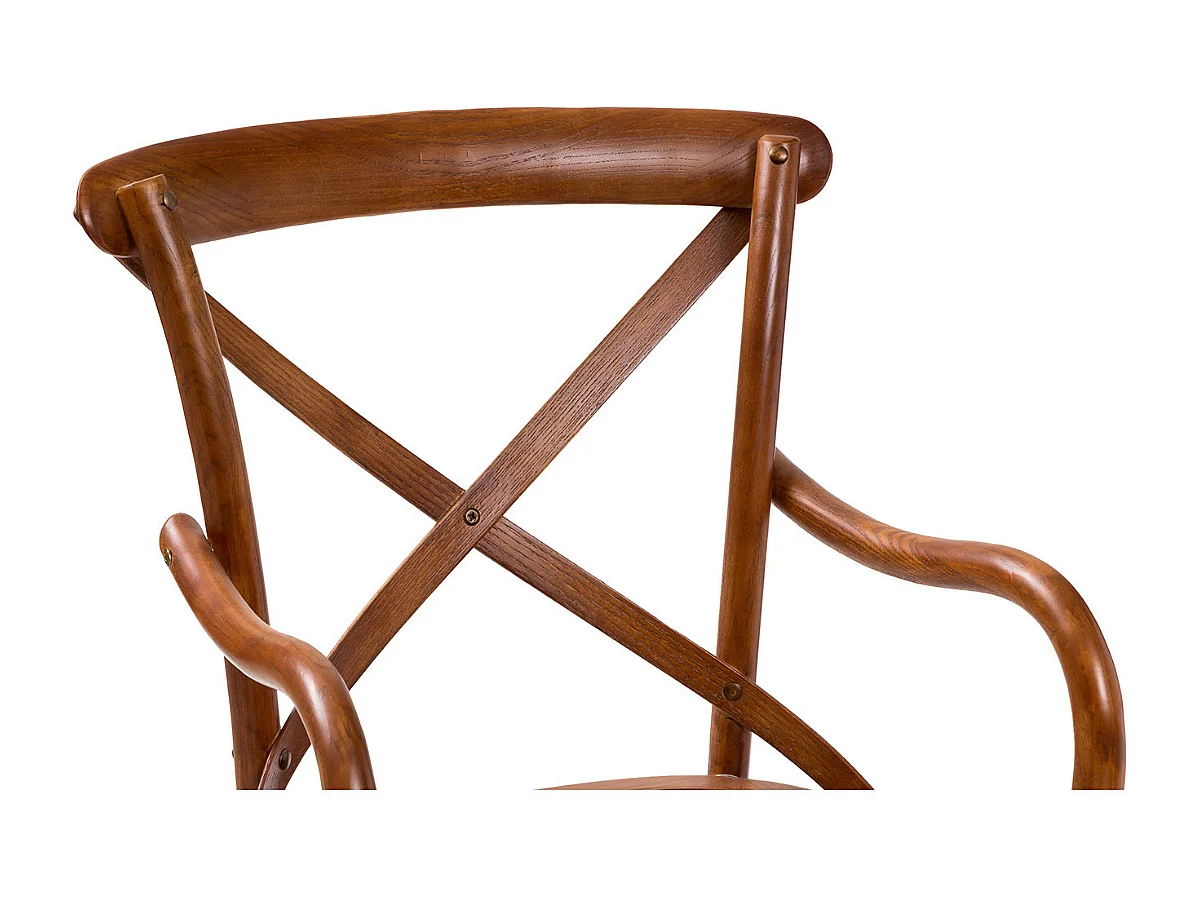 BISCOTTINI Fauteuil Bistrot en Canne de Vienne - Fauteuil Finition Noyer Antique - Chaise avec Assise en Canne pour Salle à Manger et Cuisine - 50x43x89cm