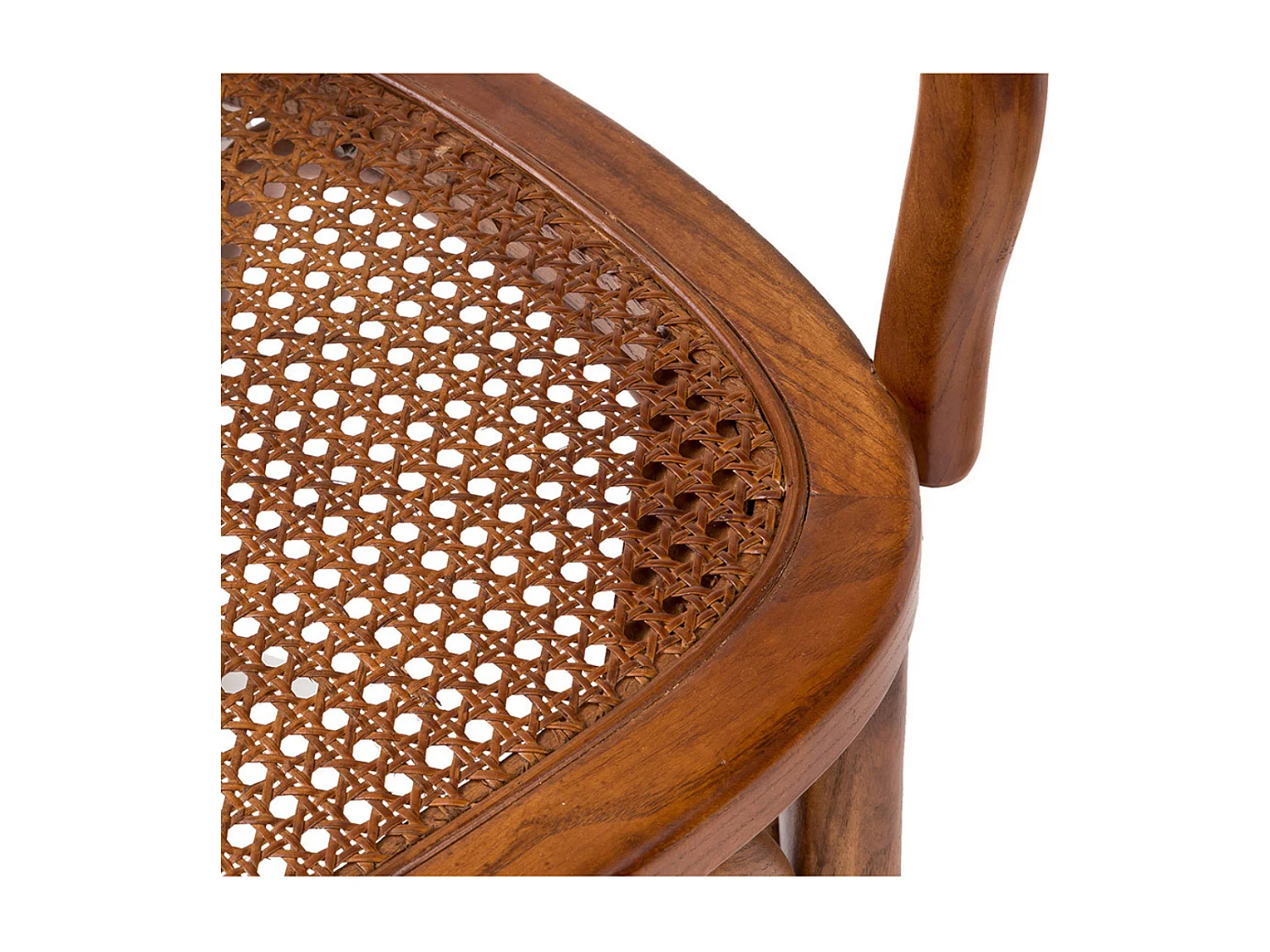 BISCOTTINI Fauteuil Bistrot en Canne de Vienne - Fauteuil Finition Noyer Antique - Chaise avec Assise en Canne pour Salle à Manger et Cuisine - 50x43x89cm