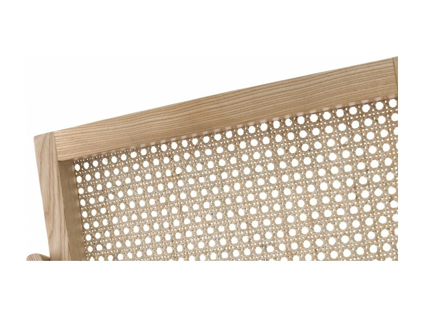 Chaise en bois de Frêne et rotin Landas - Style vintage avec accoudoirs-Couleur Naturel