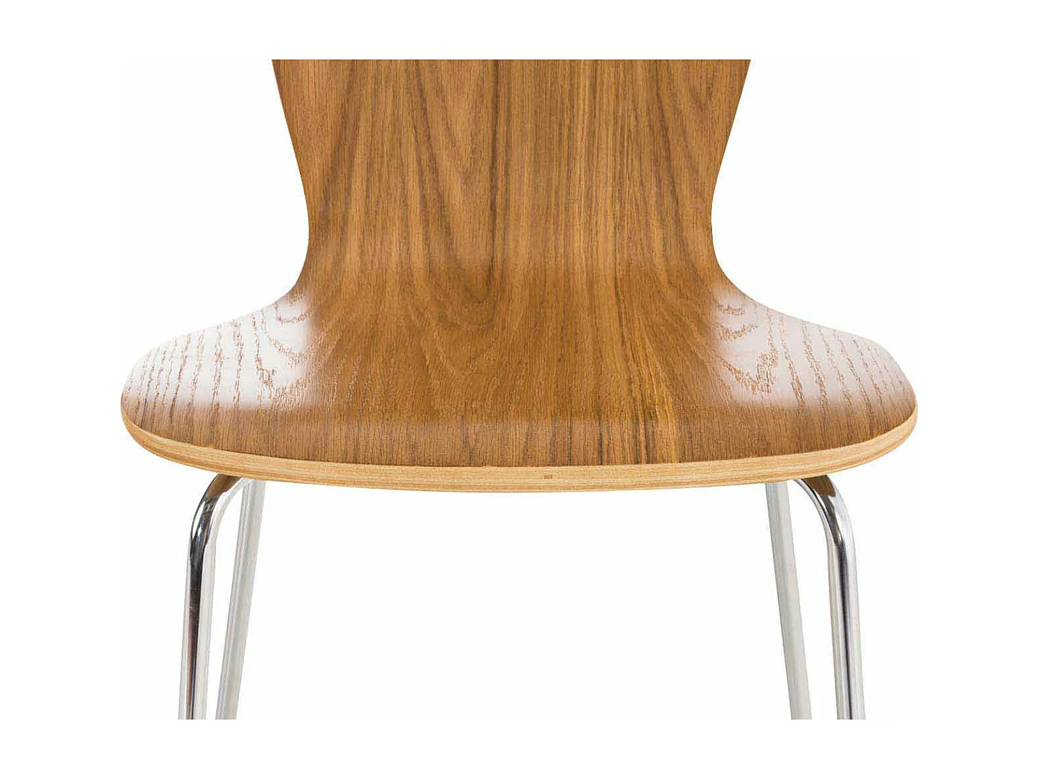 Lot de 2 chaises de cuisine salle à manger empilable en bois chêne et structure stable à quatre pieds en métal 10_0003073