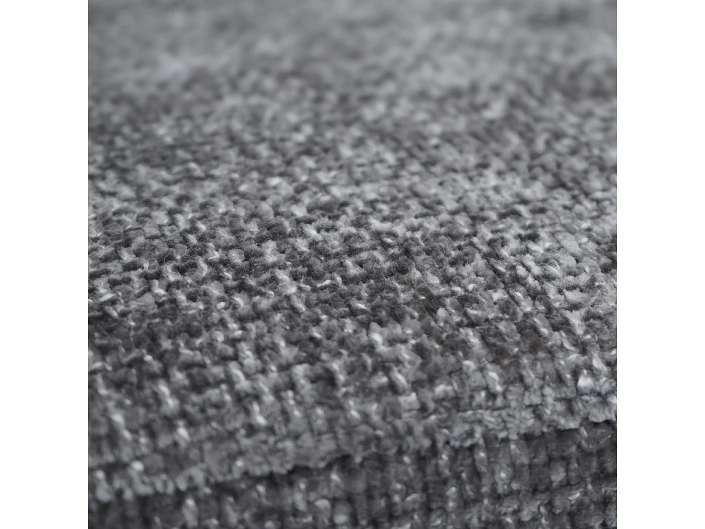 Lot de 2 chaises de salle à manger en métal et tissu chenille gris foncé cadre arrondi coutures décoratives 04_0007396