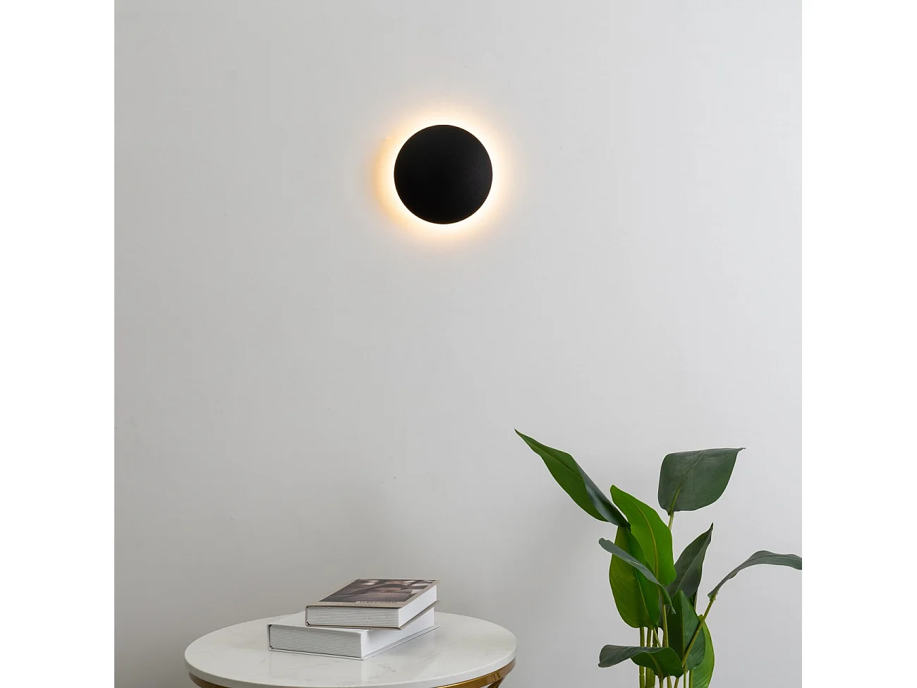 Eclairage mural LED couleur noire extérieur D18 cm - Lunar