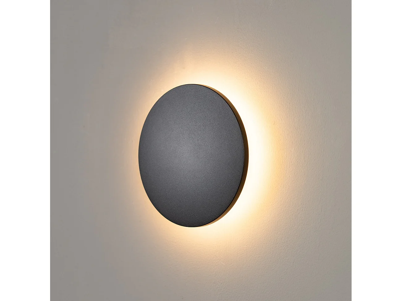 Eclairage mural LED couleur noire extérieur D18 cm - Lunar