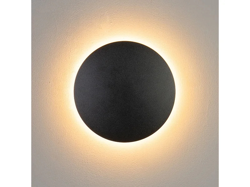 Eclairage mural LED couleur noire extérieur D18 cm - Lunar