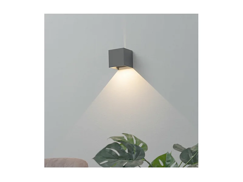 Applique LED gris compatible avec variateur - angle ajustable IP54 - Cubic