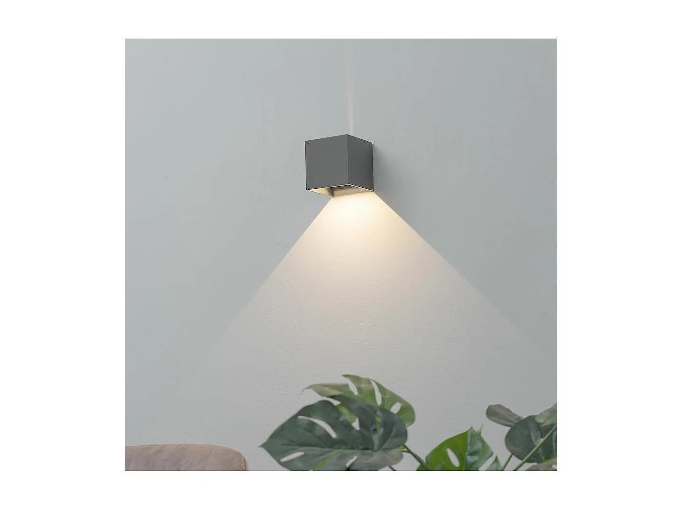 Applique LED gris compatible avec variateur - angle ajustable IP54 - Cubic