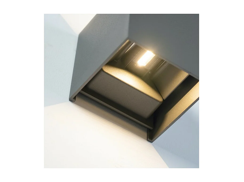 Applique LED gris compatible avec variateur - angle ajustable IP54 - Cubic