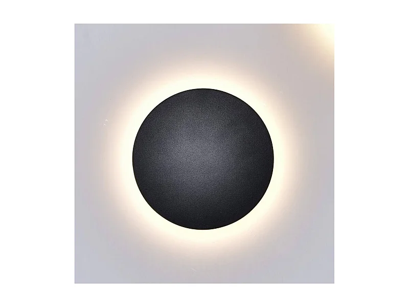 Éclairage mural noir LED D18 cm compatible avec variateur IP65 - Lunar