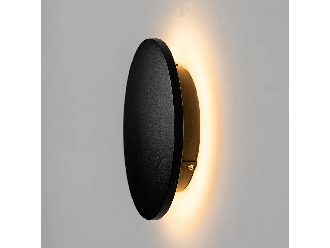 Éclairage mural noir LED D18 cm compatible avec variateur IP65 - Lunar