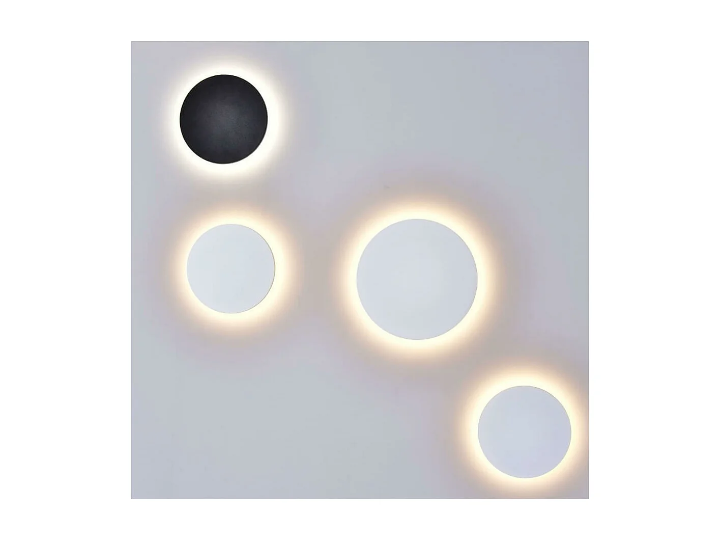 Éclairage mural noir LED D18 cm compatible avec variateur IP65 - Lunar
