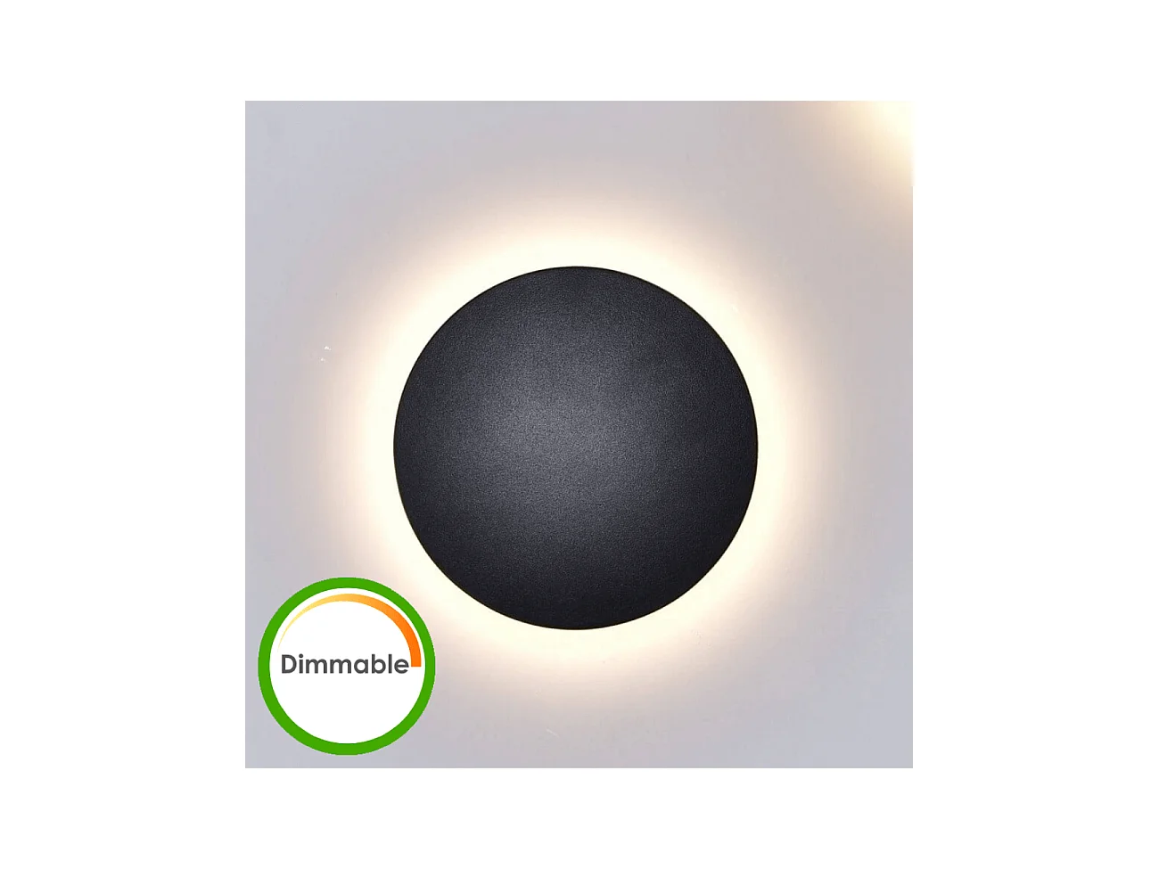 Éclairage mural noir LED D18 cm compatible avec variateur IP65 - Lunar
