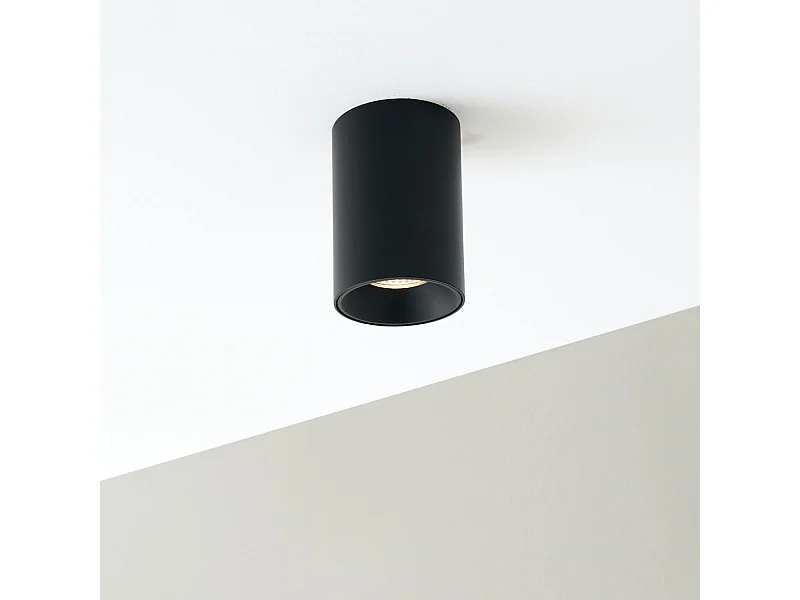 Plafonnier spot cylindrique noir LED - Ezzio