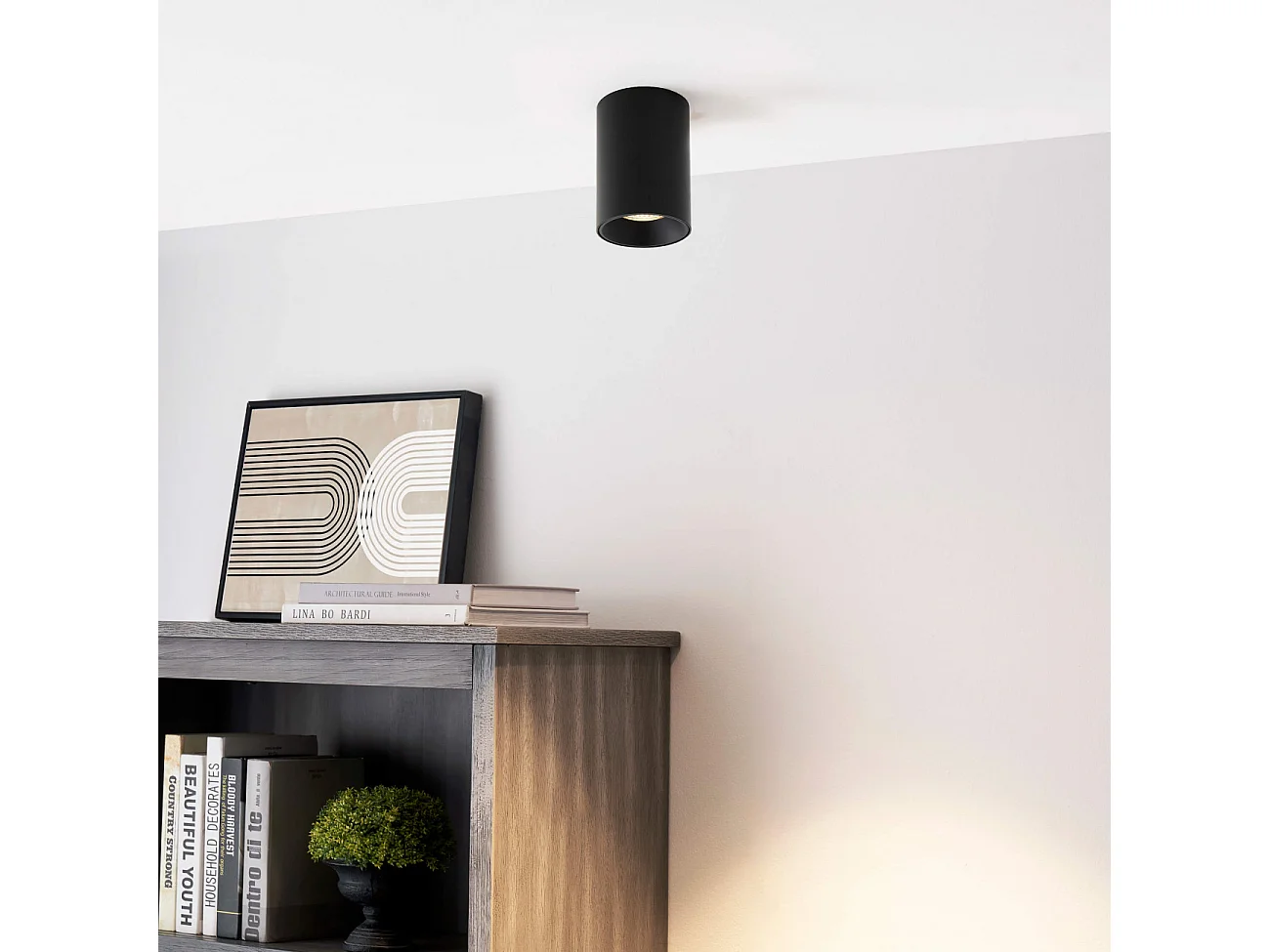 Plafonnier spot cylindrique noir LED - Ezzio