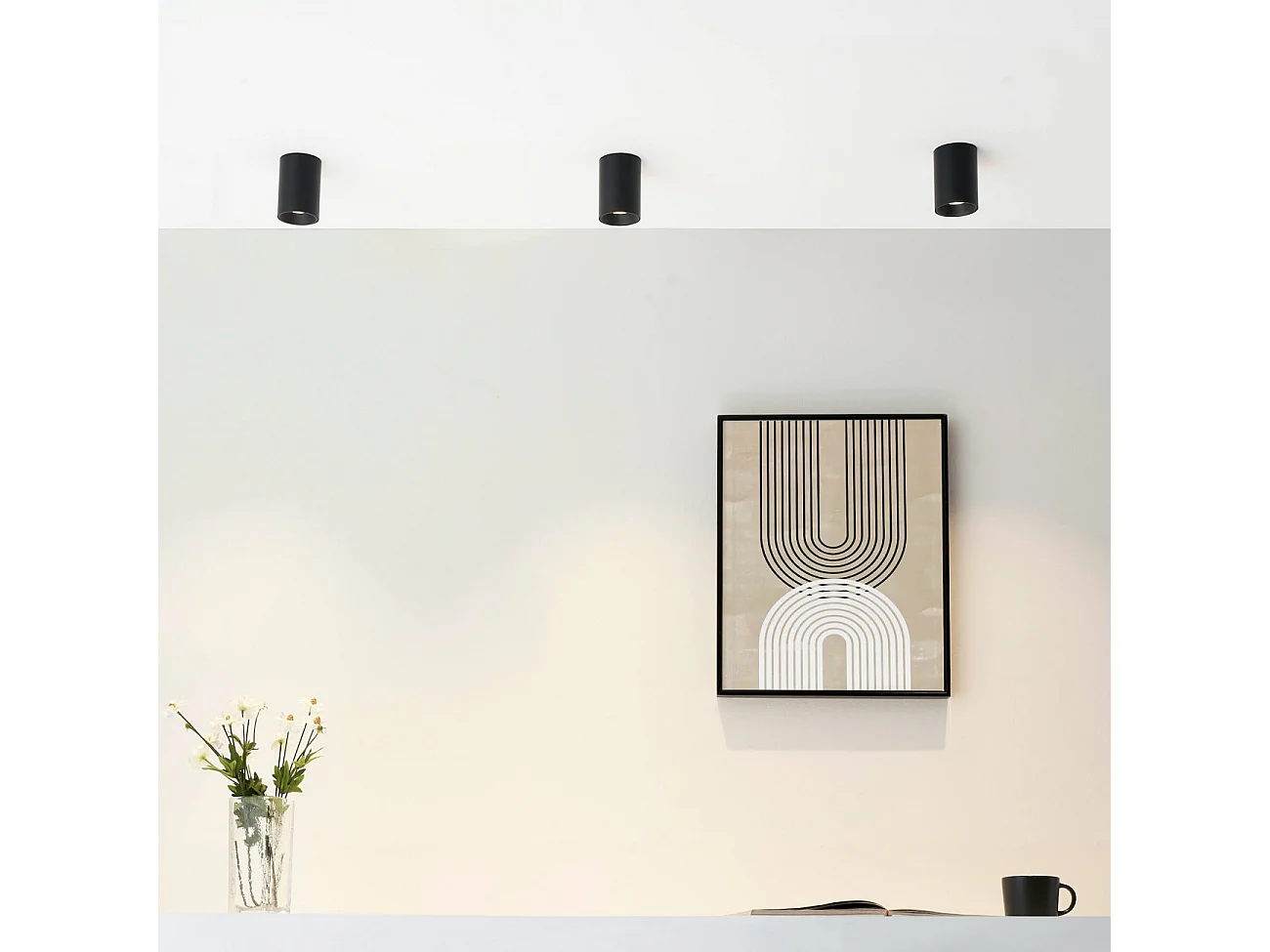 Plafonnier spot cylindrique noir LED - Ezzio