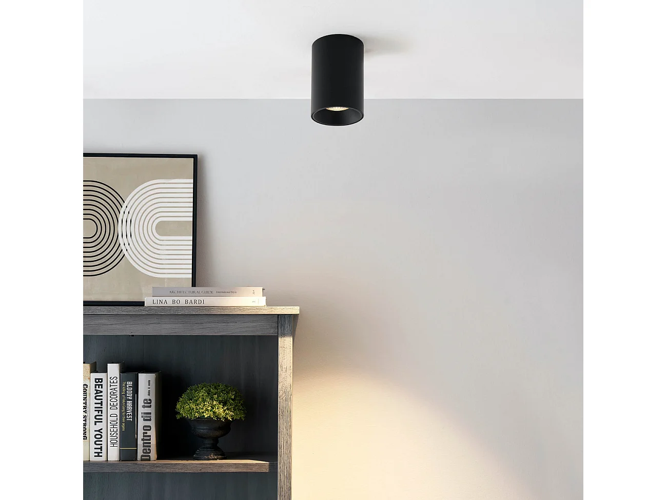 Plafonnier spot cylindrique noir LED - Ezzio