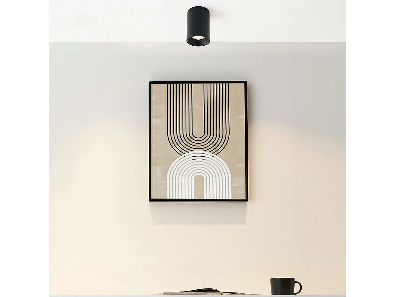 Plafonnier spot cylindrique noir LED - Ezzio