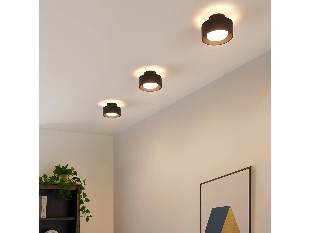 Plafonnier spot noir IP20 15 cm - Prins