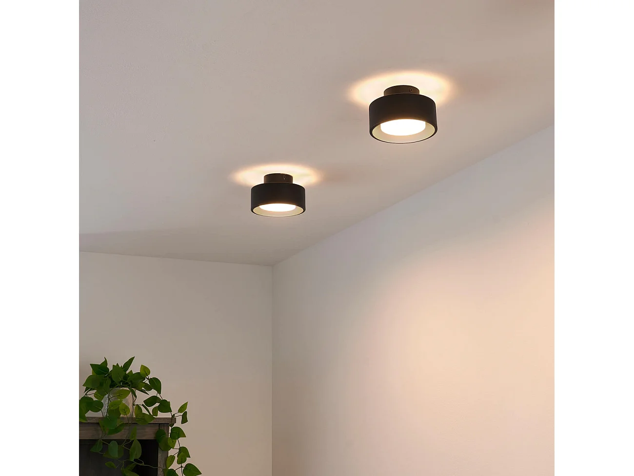 Plafonnier spot noir IP20 15 cm - Prins