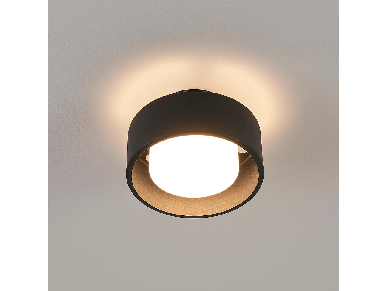 Plafonnier spot noir IP20 15 cm - Prins